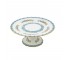 CAKE STAND-Bone China White & Blue W/Pink & Yellow Flowers