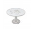 CAKE STAND-Milk Glass W/Faded Cherry Blossoms & Gold Accents