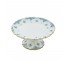 CAKE STAND-White Bone China W/Blue Flowers & Gold Accents