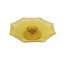 CAKE STAND-AMBER-8SIDE-GLDTRM