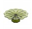 CAKE STAND-Green Glass W/Wavy Edge