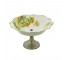 CANDY DISH-White Porcelain Top & Metal Base (Thatched Roof Cottage Scene)