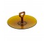 CANDY DISH-Amber Glass W/Handle