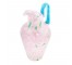 PITCHER-Pink Italian Glass W/Green Accents & Blue Handle