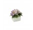 FIGURINE-White Rectangular Basket W/2 Purple Flowers