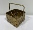 BASKET-Vintage MCM Square Woven Brass Basket