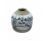 GINGER JAR-Blue & White Village Scene