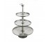 SERVING TRAY-Round Silver-3 TIERS