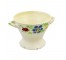 BOWL-Beige W/2 Handles & Hand Painted Flowers