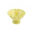 BOWL-Small Yellow Ceramic W/Ruffled Edge & Pedestal Base