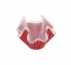 BOWL-Pinched Glass/Red & White Striped