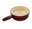 POT-Red Enameled Cast Iron Fondue/No Lid