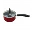 SAUCE PAN-1QT-RED-W/ GLASS LID