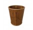 (27320018)WASTEBASKET-Natural Teak Wood Panel Garbage Pail