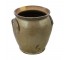 VASE-Brown Pot Belly W/Wide Mounth & Two Side Handles