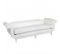 SOFA-White Vinyl W/Rolled Arm/White Wood Frame