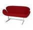 LOVESEAT-TULIP-RED WOOL