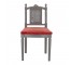 CHAIR-Vanity-French-Gray Frame & Red Velvet Seat