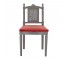 CHAIR-Vanity-French-Gray Frame & Red Velvet Seat