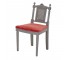 CHAIR-Vanity-French-Gray Frame & Red Velvet Seat