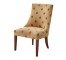 CHAIR-SIDE-TAN W/ BROWN DOTS