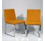 CHAIR-SIDE-Orange Fabric Seat & Back W/Chrome Legs