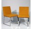 CHAIR-SIDE-Orange Fabric Seat & Back W/Chrome Legs