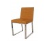 CHAIR-SIDE-Orange Fabric Seat & Back W/Chrome Legs