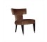 CHAIR-SIDE-T BACK-BROWN VELVET