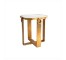 TABLE-SIDE-GOLD-CUT CORNERS-MIRRORED TOP