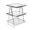 TABLE-SIDE-3 TIER-CHROME GLASS