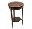 TABLE-SIDE-BURLED MAHOGANY-GOL