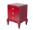 CABINET-RED 3DRAWER/BRASS HARD