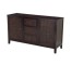 SIDEBOARD-DRK WOOD-WOVEN-MIRRO