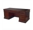 DESK-WALNUT-72 DBL PED-BLK LEA