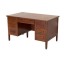 DESK-OAK-DOUBLE PED-CENTER DRW