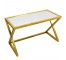 DESK-GOLD-X BASE-GLASS TOP