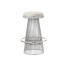 STOOL-WIRE BASE-WHITE CUSHION