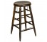 STOOL-30"-DARK BROWN-TURNED LEGS & METAL SUPPORTS