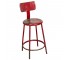STOOL-RED METAL-COUNTER HEIGHT