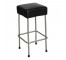 STOOL-SQUARE CUSHION-BLACK/Chrome Frame