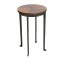 END TABLE-Round Metal Base W/Wood Top