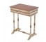 TABLE-END WH/WASH W/WOOD INLAY