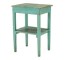 TABLE-END-BLUE DISTRESSED-RUST