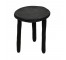 TABLE-End/Round/Black Resin/3 legs