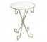 END TABLE-Greek Key Silver Frame W/Glass Top