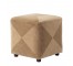 OTTOMAN-19"SQ-TAN ULTRASUEDE