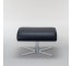 OTTOMAN-BLACK LEATHER-CHROME B