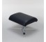 OTTOMAN-BLACK LEATHER-CHROME B