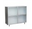 CABINET-Stackable Componets W/Frosted Doors & Silver Frame